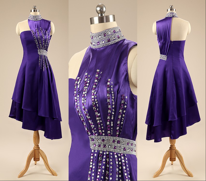 Dark Purple Chiffon Party Dress, Cocktail Dress, Prom Dress on Luulla